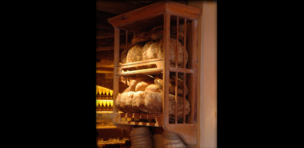 Handmade wood bread rack