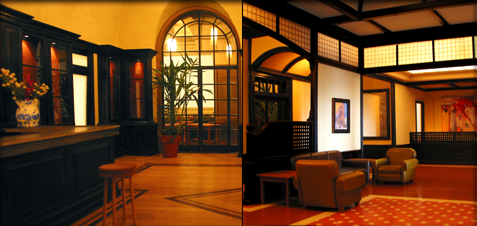 One-inch scale model of hotel project: interiors